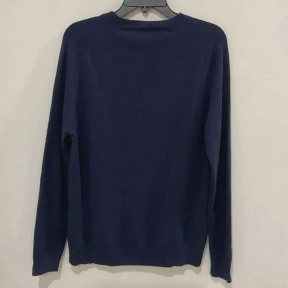 Baldwin Navy Cashmere Blend Sweater Crewneck Mens Sz Small Wool Classic Warm